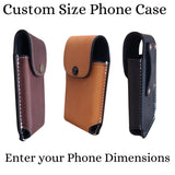 Custom Leather Phone Holster-Snap Closure