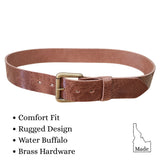 Vintage Tan BUFFALO Belt- 1 1/2"