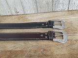 Brimstone ~ Wide Stitched Leather Belt- 1 3/4"