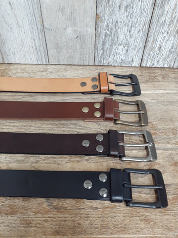 Bull hide leather belt
