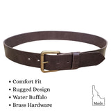 Chocolate BUFFALO Belt- 1 1/2"