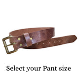 Vintage Tan BUFFALO Belt- 1 1/2"